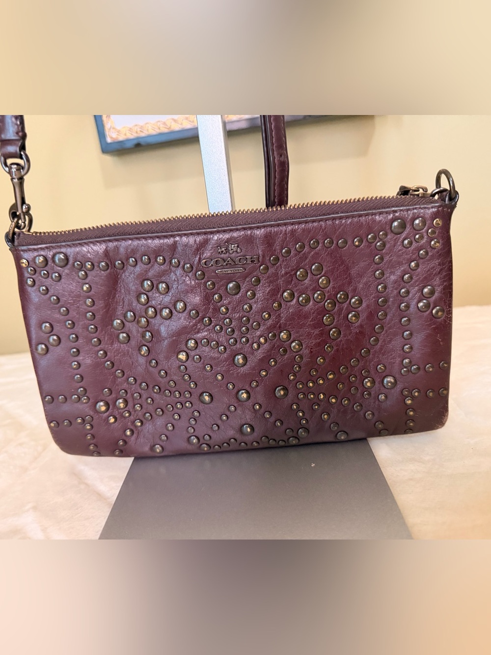 Coach Kylie Studded Crossbody Bag in Dark Purple - Picture 4 of 16